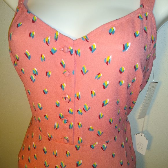 Abound V-Neck Front Button Fit & Flare Dress - Picture 4 of 5